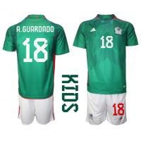 Fotbalové Dres Mexiko Andres Guardado #18 Dětské Domácí MS 2022 Krátký Rukáv (+ trenýrky)